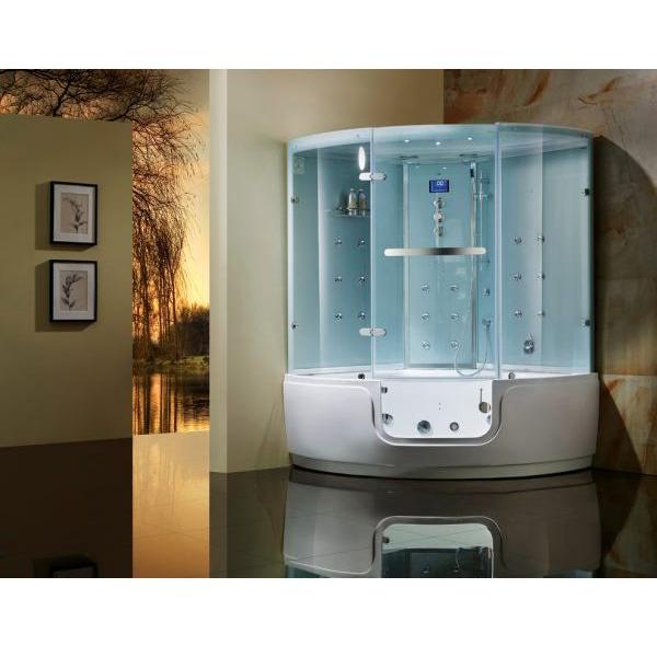 Maya Bath Black Platinum Comfort Walk-In Steam Shower