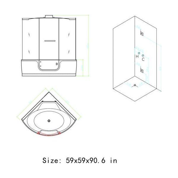 Maya Bath Black Platinum Comfort Walk-In Steam Shower