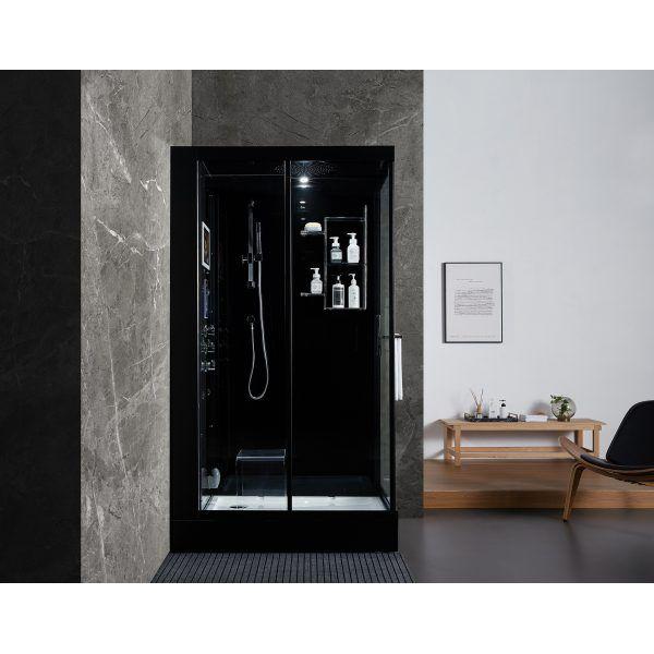 Maya Bath Black Platinum Lucca Steam Shower - Left (207)