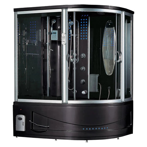 Maya Bath Black Siena Steam Shower - Left (121)