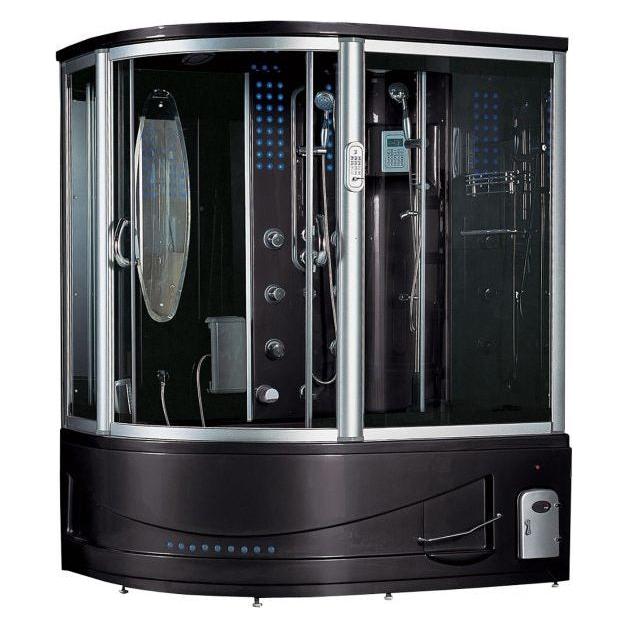 Maya Bath Black Siena Steam Shower - Right (118)