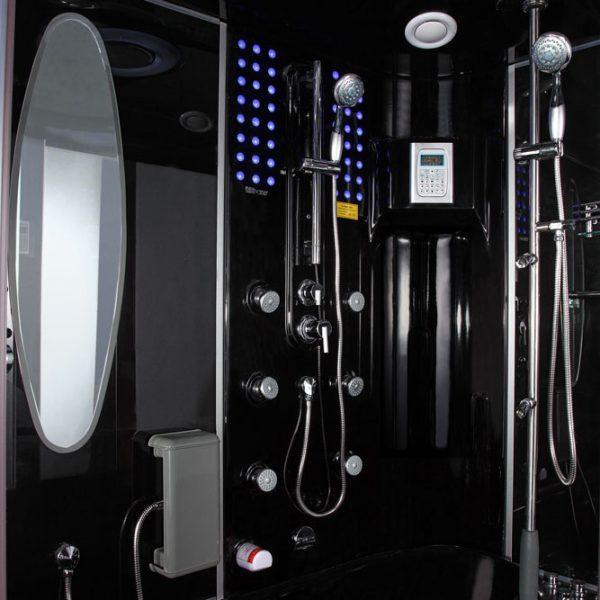 Maya Bath Black Siena Steam Shower - Right (118)