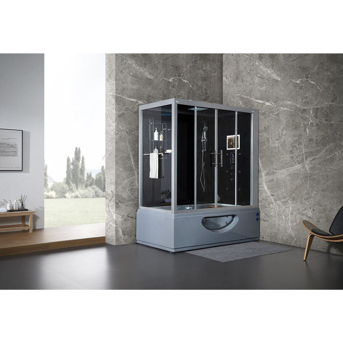 Maya Bath Grey Platinum Catania Steam Shower - Right (107)