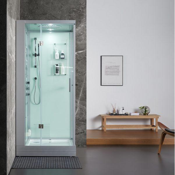 Maya Bath White Platinum Arezzo Steam Shower - Left (202)