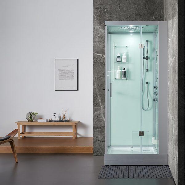 Maya Bath White Platinum Arezzo Steam Shower - Right (200)