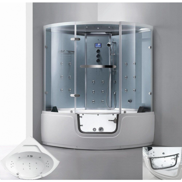 Maya Bath White Platinum Comfort Walk-In Steam Shower