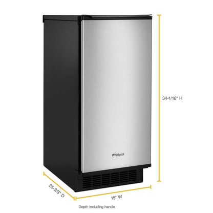 WHIRLPOOL 15-inch Icemaker with Clear Ice Technology in Stainless Steel - WUI75X15HZ