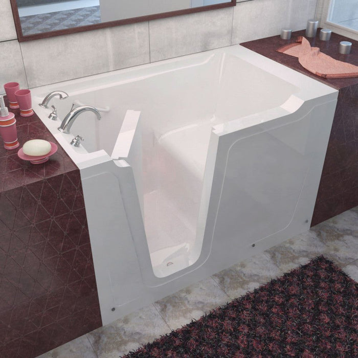 MediTub 3660 Walk-In-Tub 36 x 60 White Bathtub, Whirpool & Air Jets Add-Ons