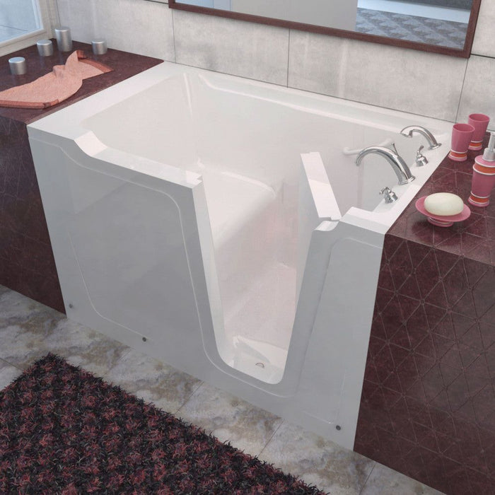 MediTub 3660 Walk-In-Tub 36 x 60 White Bathtub, Whirpool & Air Jets Add-Ons