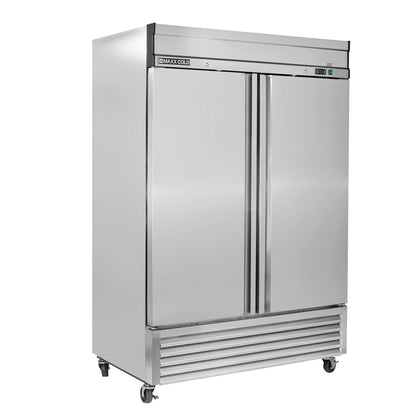 Maxx Cold Double Door Reach-In Refrigerator, Bottom Mount, 54"W, 49 cu. ft. Storage Capacity, in Stainless Steel - MXSR-49FDHC