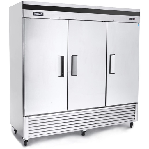 Migali C-3FB-HC, Commercial 81" 3 Solid Door Reach-In Freezer 72 cu. ft.