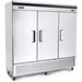 Migali C-3RB-HC, Commercial 81" 3 Solid Door Reach-In Refrigerator 72 cu. ft.