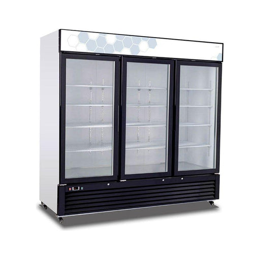 Migali C-72RM-HC, Commercial 83" 3 Glass Door Merchandiser Refrigerator 72 cu. ft.