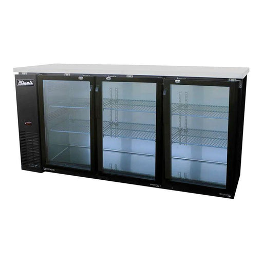 Migali C-BB72G-HC, Commercial 72" 3 Door Back Bar Refrigerator 19.6 cu.ft.