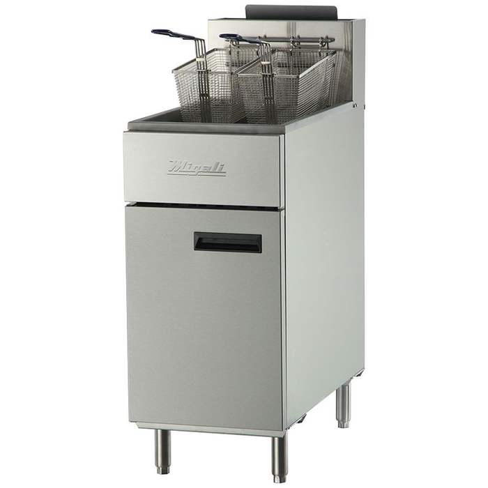 Migali C-F40-LP, Commercial 40Lbs Deep Fryer 3 Burners 1 Fry Pot Liquid Propane BTU90000