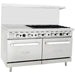 Migali C-RO6-24GL-LP, Commercial 60" 6 Burner, 24” Griddle Oven Range Liquid Propane BTU240000