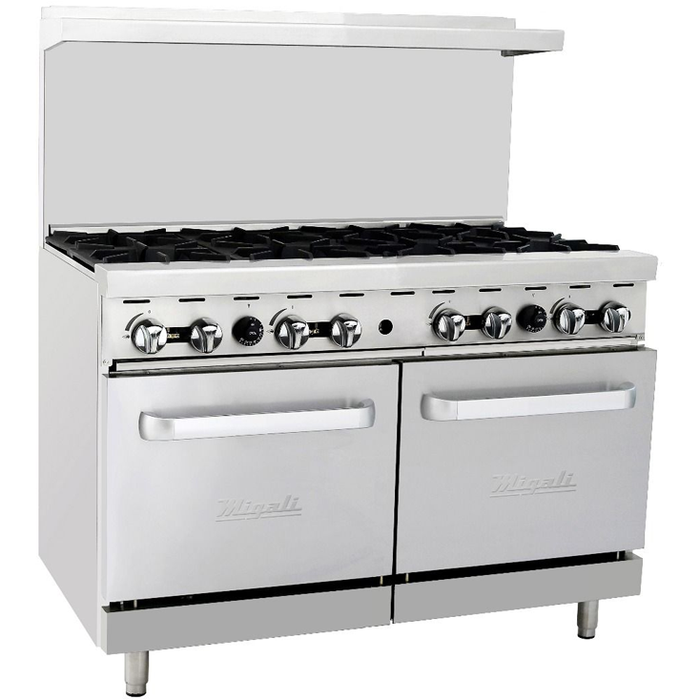 Migali C-RO8-LP, Commercial 48" Oven Range 8 Burner Liquid Propane BTU211000