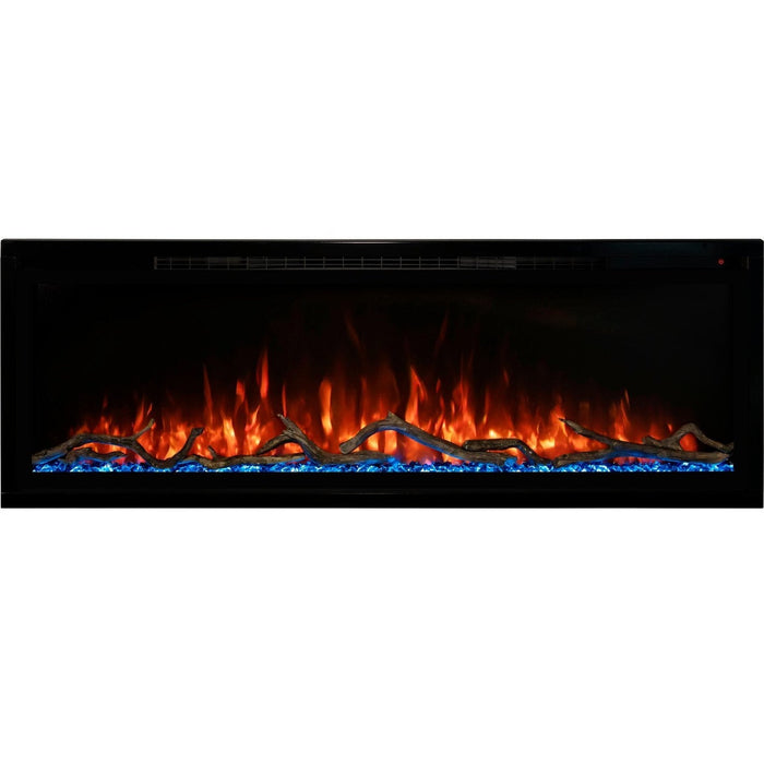 Modern Flames Allwood Wall System in Driftwood Gray 60'' Spectrum Slimline Electric Fireplace