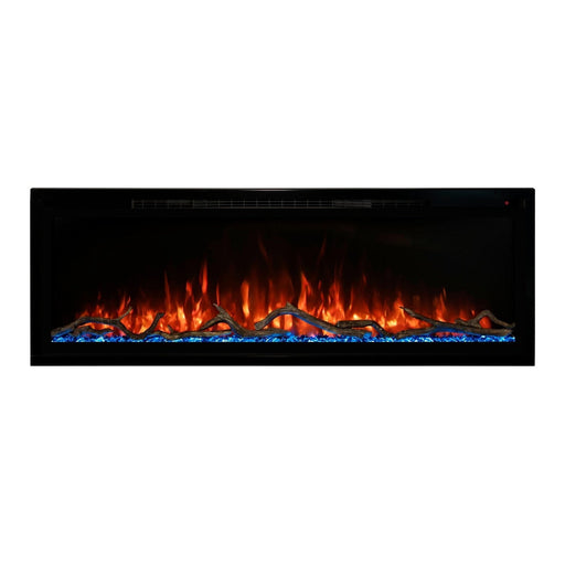 Modern Flames Allwood Wall System in Weathered Walnut 60'' Spectrum Slimline Electric Fireplace