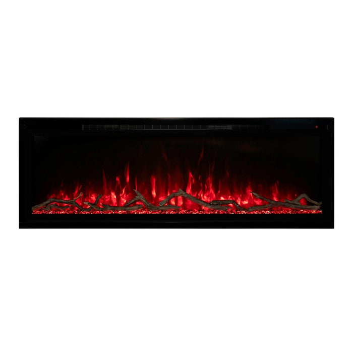 Modern Flames Allwood Wall System in Weathered Walnut 60'' Spectrum Slimline Electric Fireplace