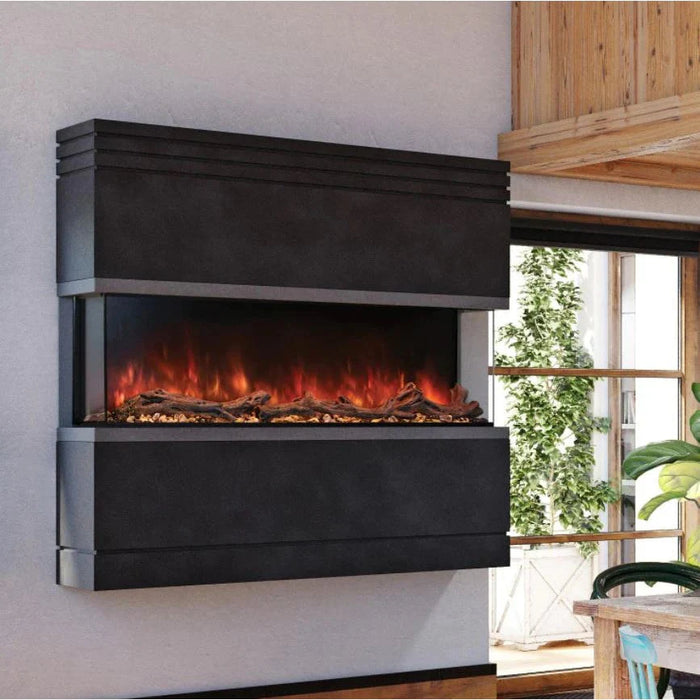 Modern Flames Landscape Pro 82'' Electric Fireplace Wall Mount Studio Suite White Ready to Paint