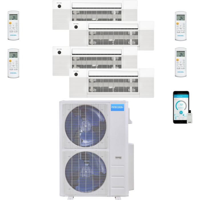 MRCOOL DIY Mini Split - 5 Zone 48K BTU Condenser + (3x) 12K & (1x) 18K BTU Ceiling Cassette Appliance Package