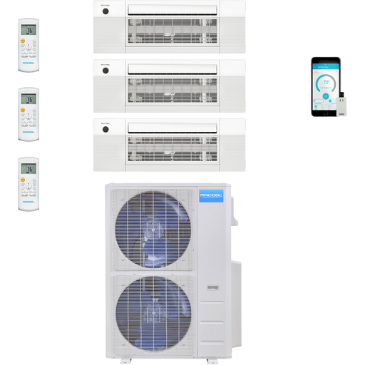 MRCOOL DIY Mini Split - 5 Zone 48K BTU Condenser + 9K, 12K & 18K BTU Ceiling Cassette Appliance Package