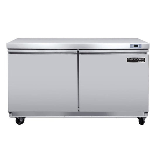 Maxx Cold V-Series 2 Door Undercounter Refrigerator, in Stainless Steel - MVR48UHC