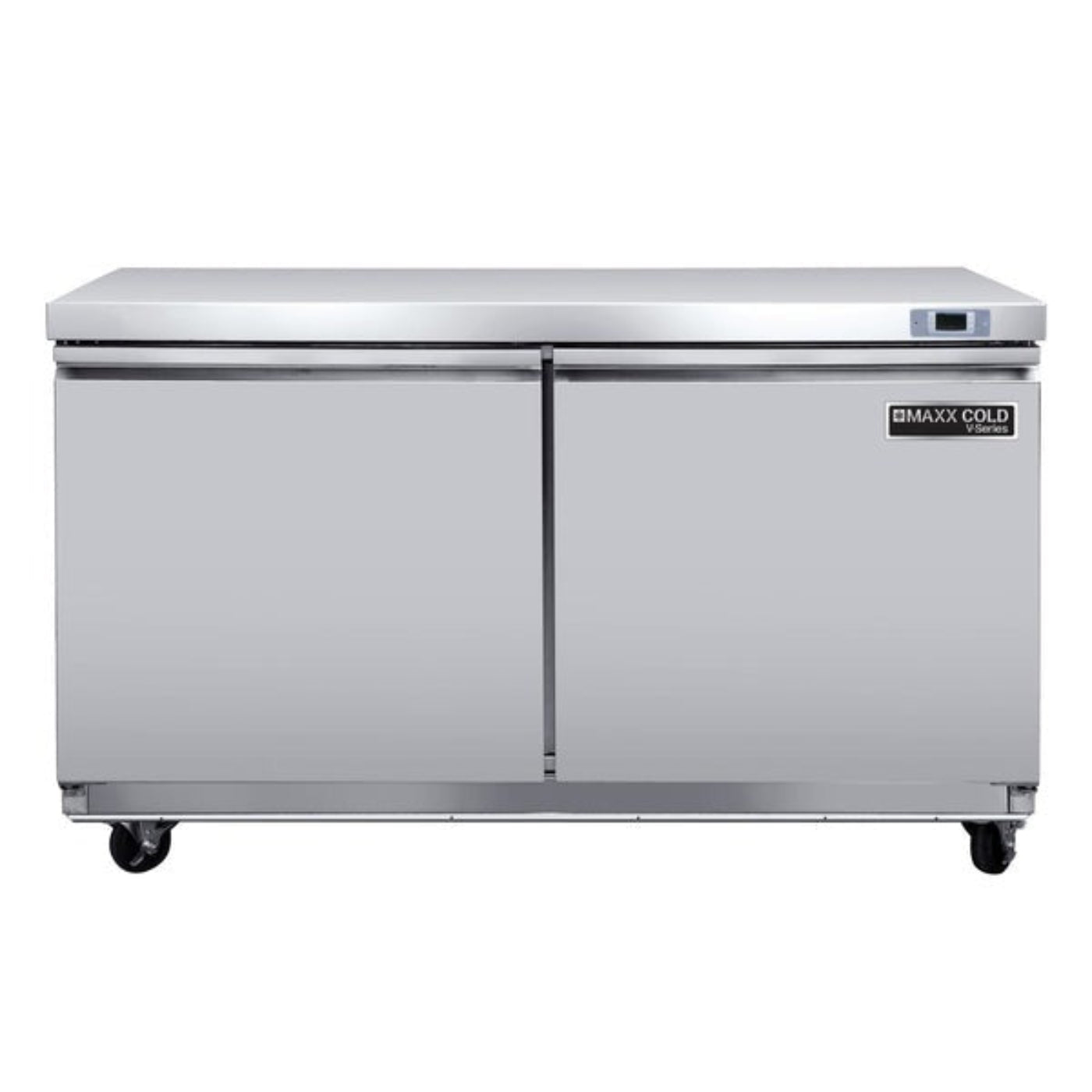 Maxx Cold V-Series 2 Door Undercounter Refrigerator, in Stainless Steel - MVR48UHC