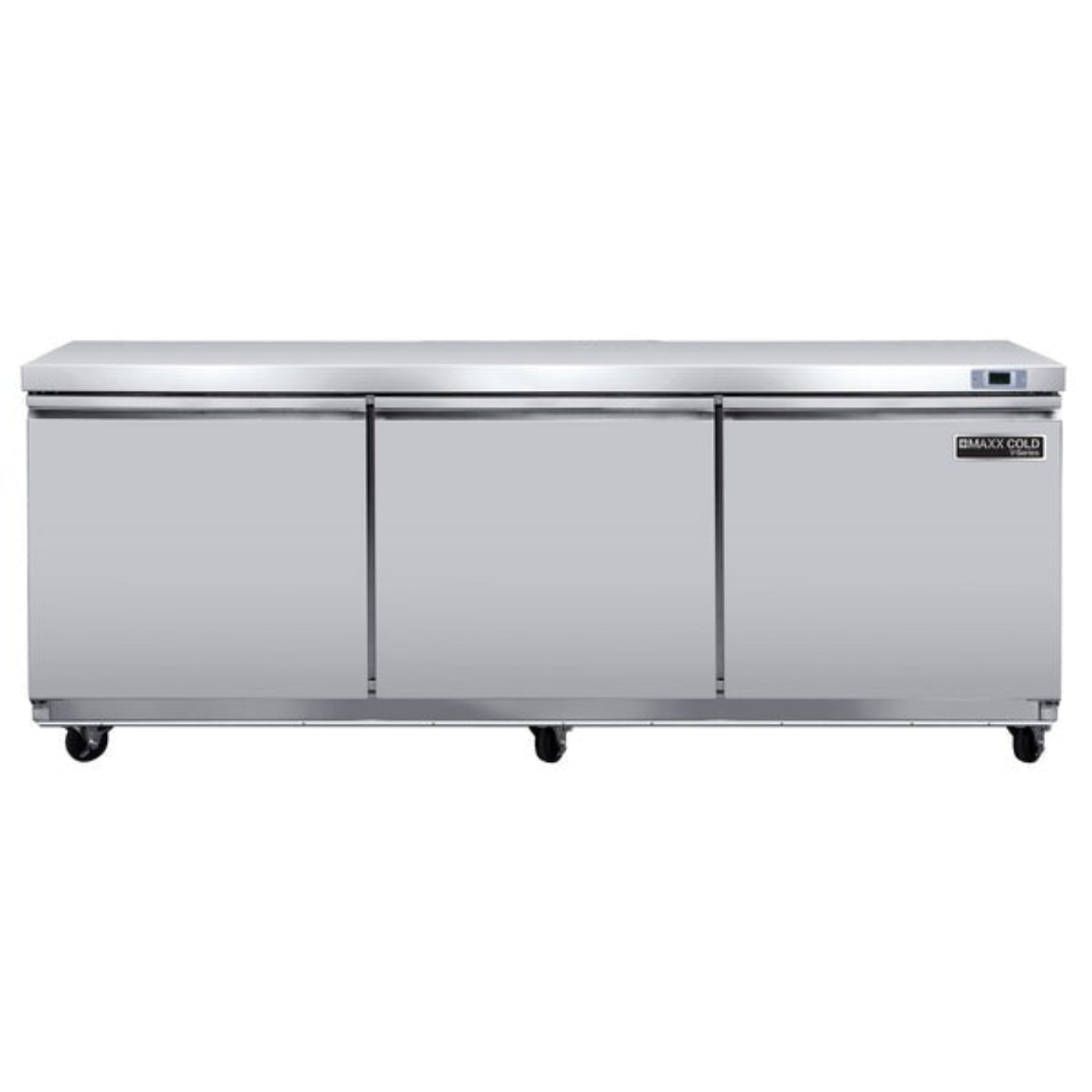 Maxx Cold V-Series 3 Door Undercounter Refrigerator, in Stainless Steel - MVR72UHC