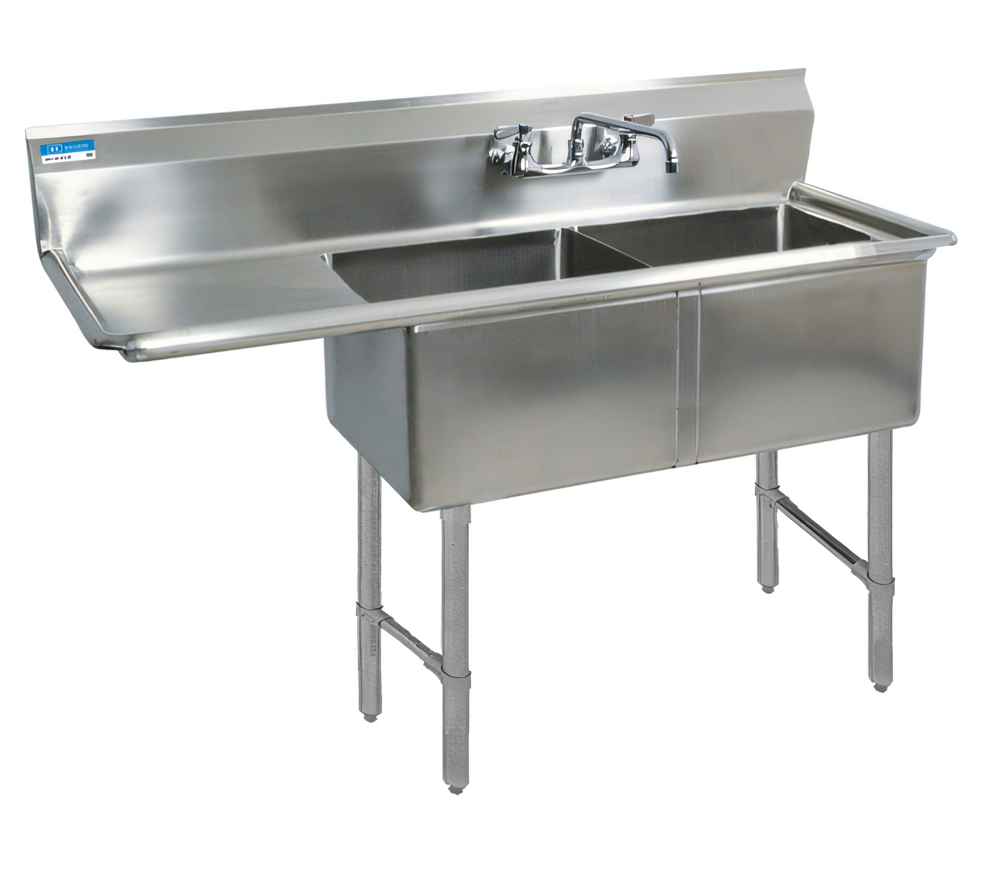 BK Resources BKS6-2-24-14-24LS Compartment Sinks - BKS6-2-24-14-24LS