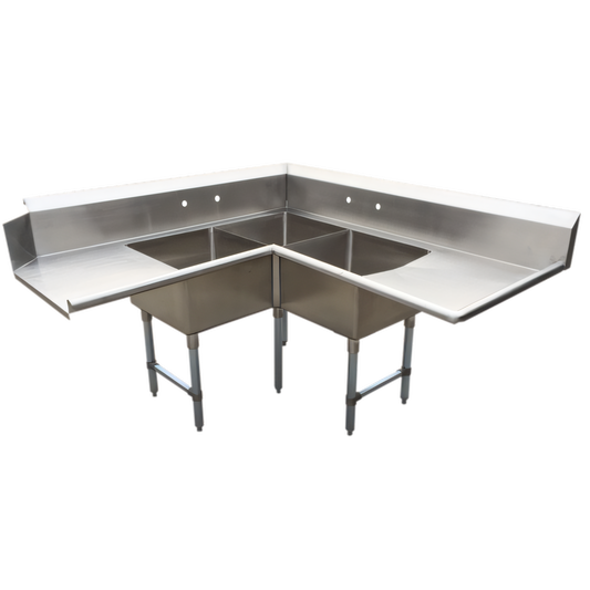 BK Resources BKSDT-CO3-2012-LS Compartment Sinks - BKSDT-CO3-2012-LS