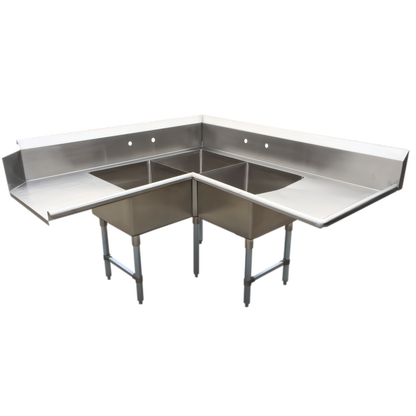BK Resources BKSDT-CO3-2012-LS Compartment Sinks - BKSDT-CO3-2012-LS