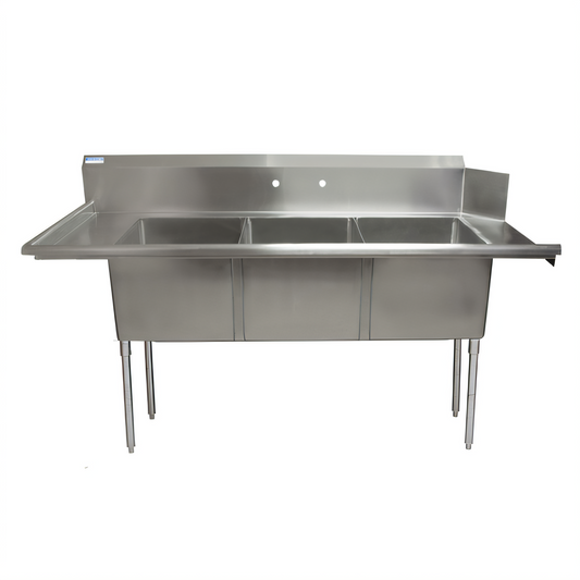BK Resources BKSDT-3-1820-14-LS Compartment Sinks - BKSDT-3-1820-14-LS