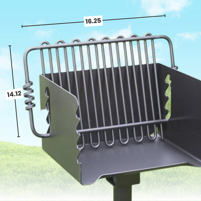 Pilot Rock CBP-135 Park Style Outdoor BBQ Charcoal Grill with Swivel, 2 Pack - 415877