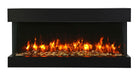 Remii 30” Bay Slim 3 Sided Black Electric Fireplace W/ LED Lamps