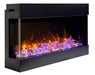 Remii 30” Bay Slim 3 Sided Black Electric Fireplace W/ LED Lamps