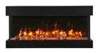 Remii 30” Bay Slim 3 Sided Black Electric Fireplace W/ LED Lamps