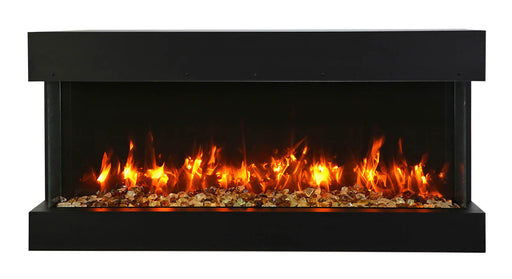 Remii 60” Bay Slim 3 Sided Black Electric Fireplace W/ LED Lamps