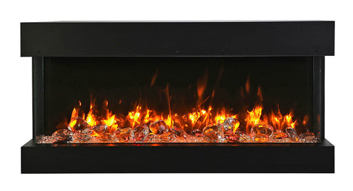 Remii 72” Bay Slim 3 Sided Black Electric Fireplace W/ LED Lamps