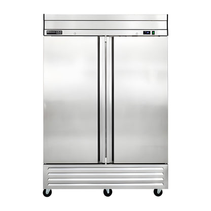 Maxx Cold V-Series 2 Door Reach-In Freezer, Bottom Mount, in Stainless Steel - MVF-49FDHC