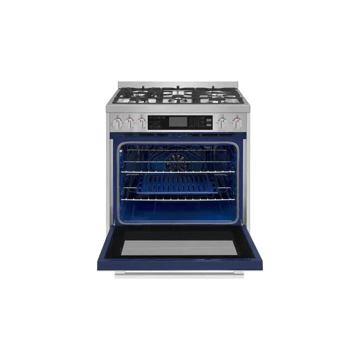 Robam 30-Inch 5 Cu. Ft. Oven Dual Fuel Gas Range with 5 Sealed Brass Burners in Stainless Steel (Robam-G517K)