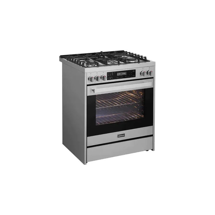 Robam 30-Inch 5 Cu. Ft. Oven Freestanding Gas Range, 5 Sealed Brass Burners in Stainless Steel (Robam-7GG10)