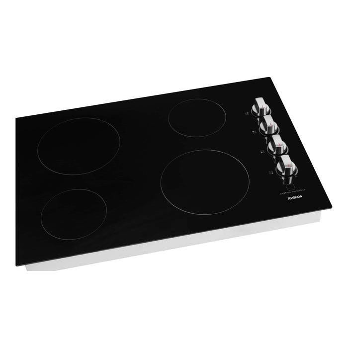 ROBAM 30-Inch Radiant Electric Ceramic Glass Cooktop in Black with 4 Elements including 2 Power Boil Elements ROBAM-W412