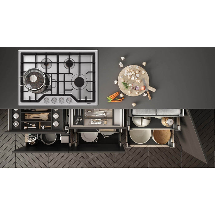 Robam 5-Piece Appliance Package - 30-Inch 4 Burners Gas Cooktop, Under Cabinet/Wall Mounted Range Hood, Dishwasher, Wall Oven, and Steam Combi Oven in Stainless Steel