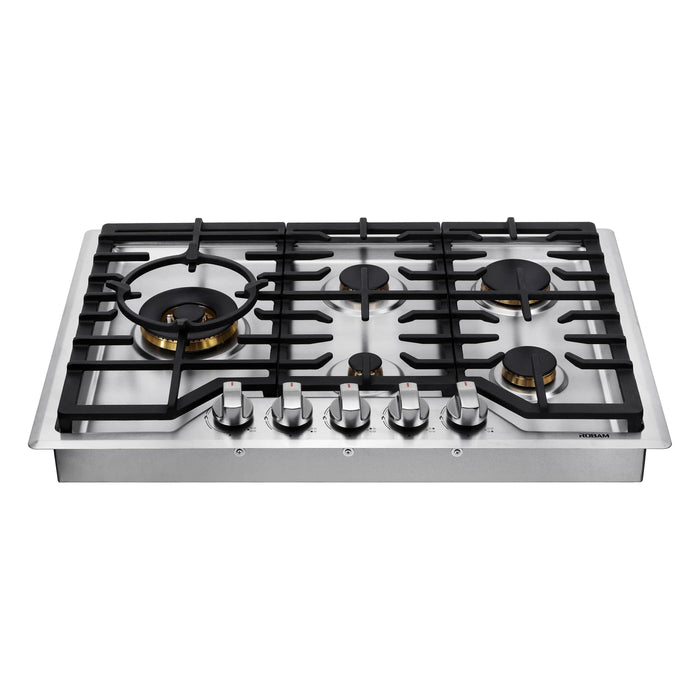 Robam G Model 30-Inch 5 Burners Stainless Steel Gas Cooktop (Robam-G513)