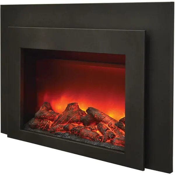 Sierra Flame 30" Electric Fireplace Insert with Black Steel Surround INS-FM-30