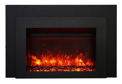 Sierra Flame 34" Electric Fireplace Insert with Black Steel Surround INS-FM-34