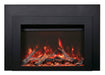 Sierra Flame 34" Electric Fireplace Insert with Black Steel Surround INS-FM-34