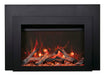 Sierra Flame 34" Electric Fireplace Insert with Black Steel Surround INS-FM-34